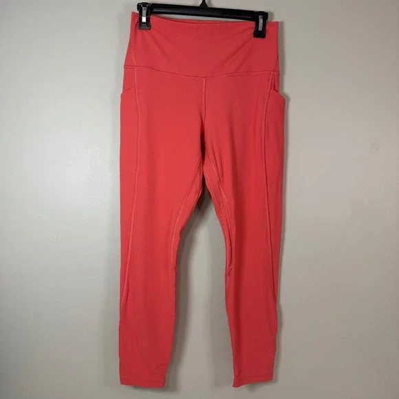 Lululemon Align High Rise Pocket Leggings Coral/Orange Size 10 Like New Active - Picture 3 of 10